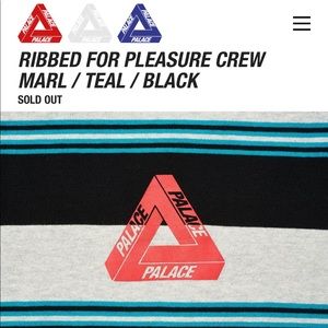 Palace ribbed for pleasure crew marl/teal/black